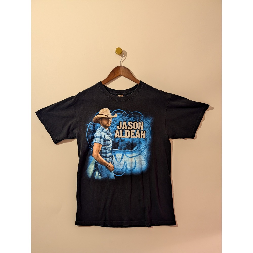 Jason Aldean T Shirt Mens Medium Black Excellent Wide Open 2010 Tour Graphic Tee